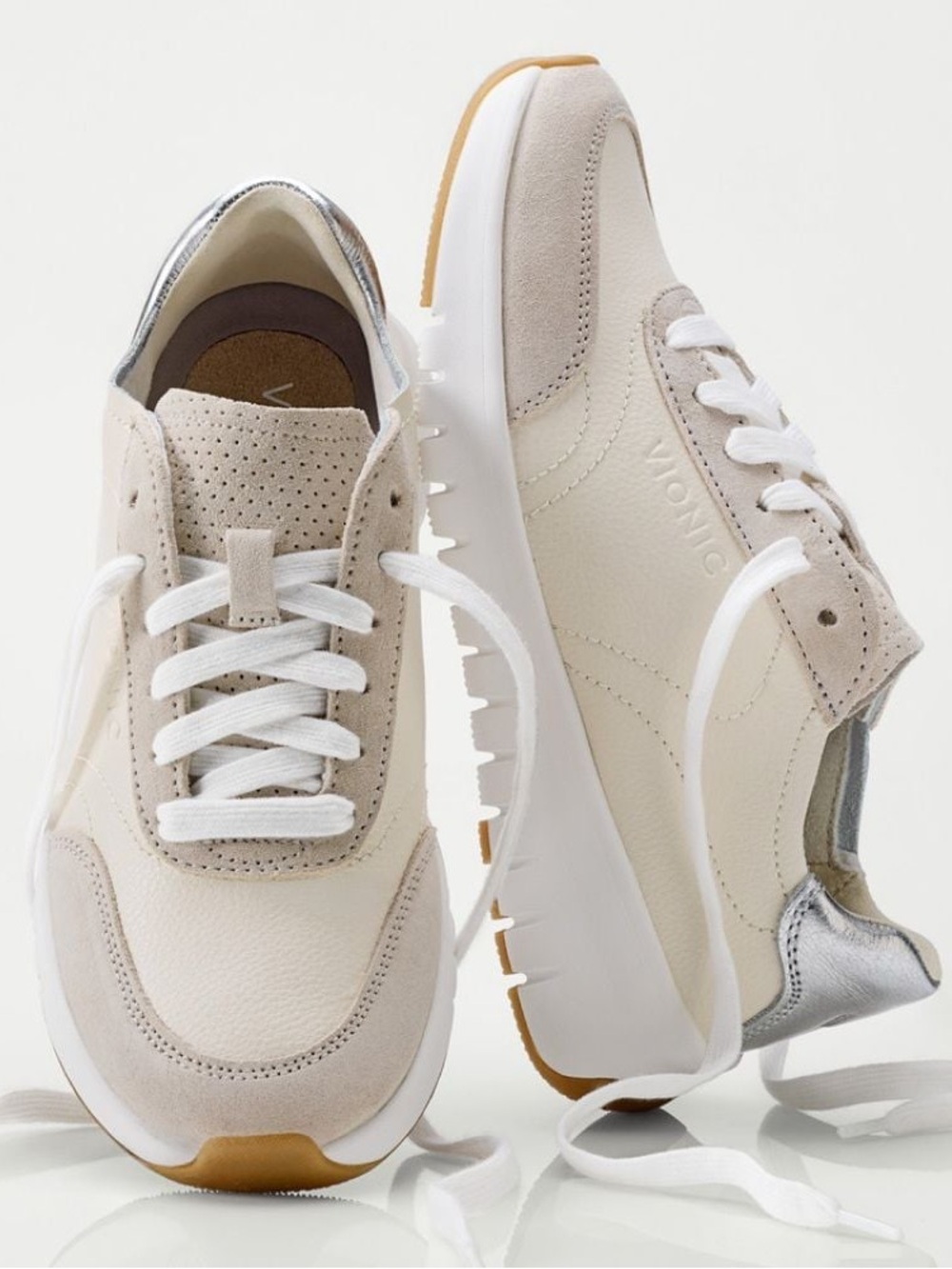 Vionic Women’s Uptown Lace-Up Sneakers Ivory Size 6.5 Planter Fasciitis Support